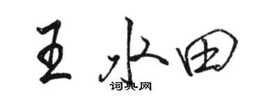 駱恆光王水田行書個性簽名怎么寫