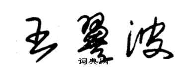 朱錫榮王翼波草書個性簽名怎么寫