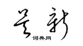 梁錦英吳新草書個性簽名怎么寫