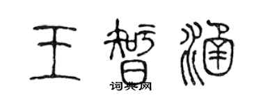 陳聲遠王智涵篆書個性簽名怎么寫