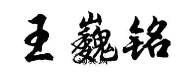 胡問遂王巍銘行書個性簽名怎么寫