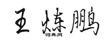 駱恆光王煉鵬行書個性簽名怎么寫