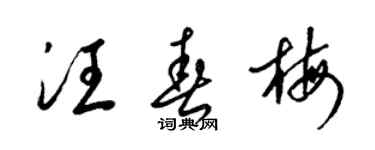 梁錦英汪春梅草書個性簽名怎么寫