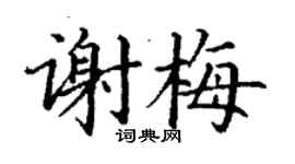 丁謙謝梅楷書個性簽名怎么寫