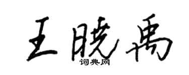 王正良王曉禹行書個性簽名怎么寫