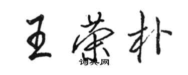 駱恆光王榮朴行書個性簽名怎么寫