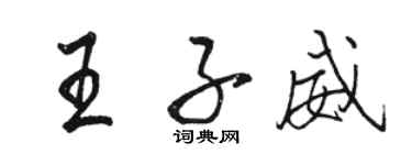 駱恆光王子威行書個性簽名怎么寫