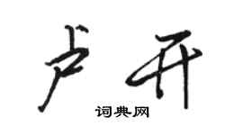 駱恆光盧開行書個性簽名怎么寫