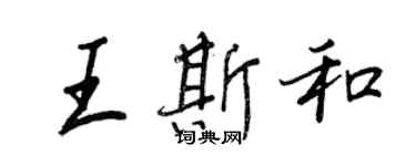 王正良王斯和行書個性簽名怎么寫