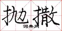 龐中華拋撒楷書怎么寫