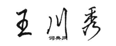 駱恆光王川秀行書個性簽名怎么寫