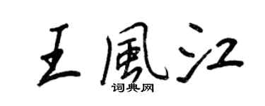 王正良王風江行書個性簽名怎么寫