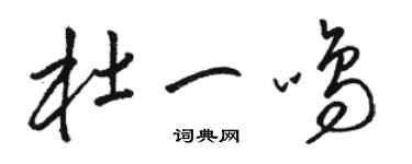 駱恆光杜一鳴草書個性簽名怎么寫