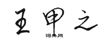 駱恆光王甲之行書個性簽名怎么寫