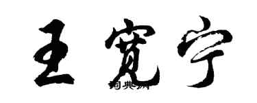 胡問遂王寬寧行書個性簽名怎么寫