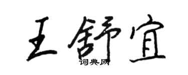 王正良王舒宜行書個性簽名怎么寫