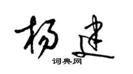 梁錦英楊建草書個性簽名怎么寫