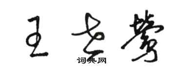 駱恆光王世鶯草書個性簽名怎么寫