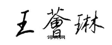 王正良王薈琳行書個性簽名怎么寫