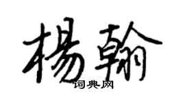 王正良楊翰行書個性簽名怎么寫