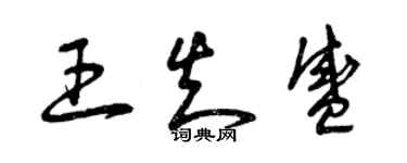 曾慶福王知盛草書個性簽名怎么寫