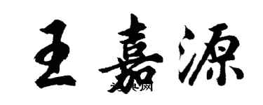 胡問遂王嘉源行書個性簽名怎么寫