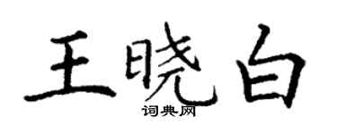丁謙王曉白楷書個性簽名怎么寫