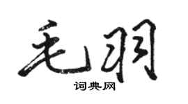 駱恆光毛羽行書個性簽名怎么寫