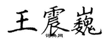 丁謙王震巍楷書個性簽名怎么寫