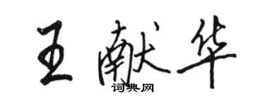 駱恆光王獻華行書個性簽名怎么寫