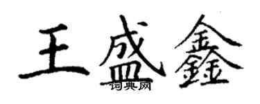 丁謙王盛鑫楷書個性簽名怎么寫