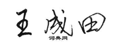 駱恆光王成田行書個性簽名怎么寫