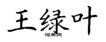 丁謙王綠葉楷書個性簽名怎么寫