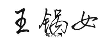 駱恆光王鍋女行書個性簽名怎么寫