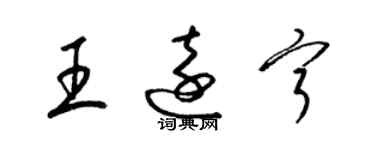 梁錦英王遠寧草書個性簽名怎么寫