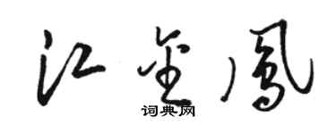 駱恆光江金鳳草書個性簽名怎么寫
