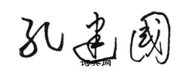 駱恆光孔建國草書個性簽名怎么寫