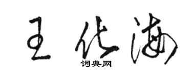駱恆光王化海草書個性簽名怎么寫