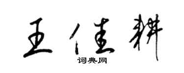 梁錦英王佳耕草書個性簽名怎么寫