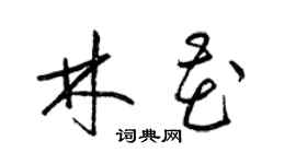 梁錦英林花草書個性簽名怎么寫