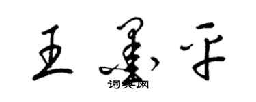 梁錦英王墨平草書個性簽名怎么寫