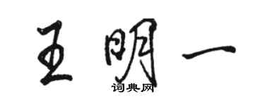 駱恆光王明一行書個性簽名怎么寫