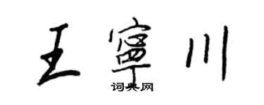 王正良王寧川行書個性簽名怎么寫