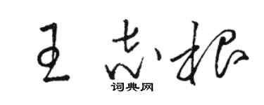 駱恆光王志根草書個性簽名怎么寫