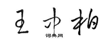 駱恆光王中柏草書個性簽名怎么寫
