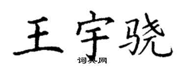 丁謙王宇驍楷書個性簽名怎么寫