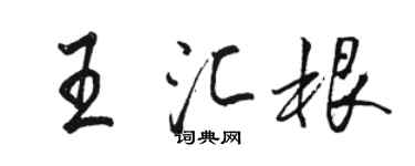 駱恆光王匯根行書個性簽名怎么寫