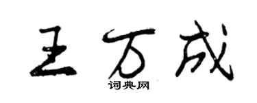 曾慶福王萬成行書個性簽名怎么寫
