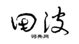 曾慶福田波草書個性簽名怎么寫