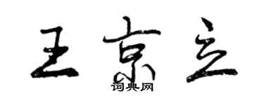 曾慶福王京立行書個性簽名怎么寫